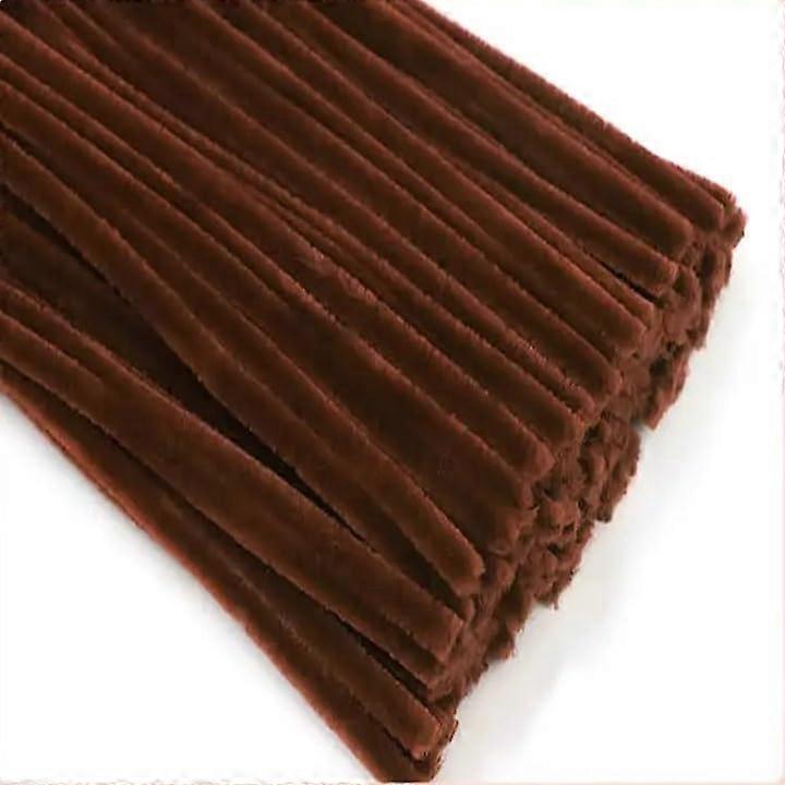 Pipe Cleaners Brown Chenille 10 Pcs 6mm X 30cm Wire Stems Soft For Craft Arts And Crafts DIY
