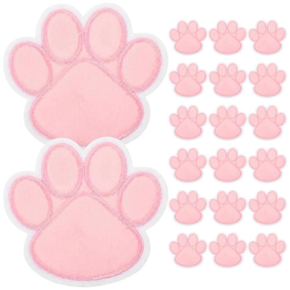 Fashion Upgrade Embroidered Dog Paw Patches Custom Shape for Crafts Daily Use 5.5X4.5X0.1CM 80Pcs