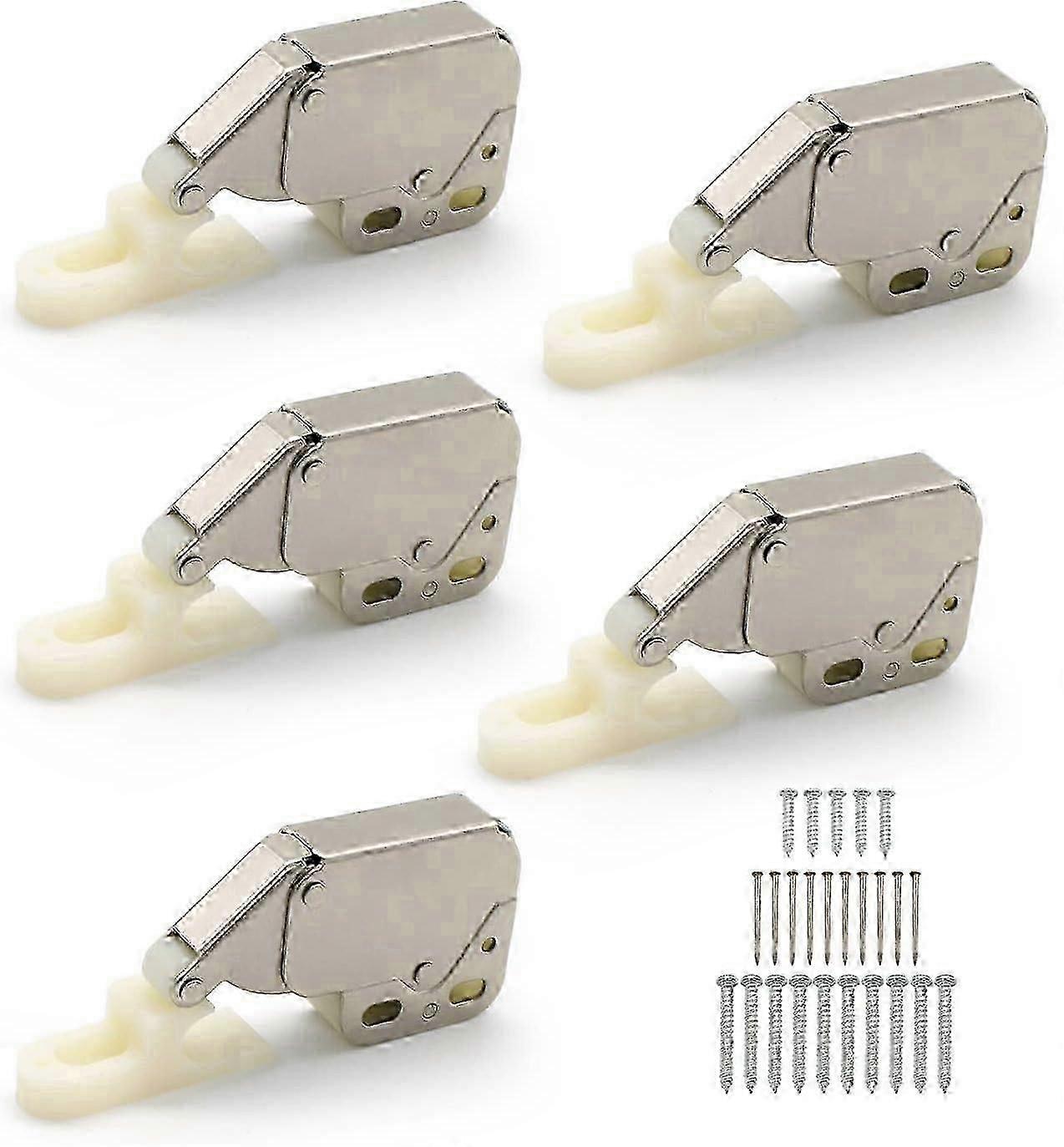 5-Piece Automatic Spring-Loaded Mini Touch Latches for Cabinets