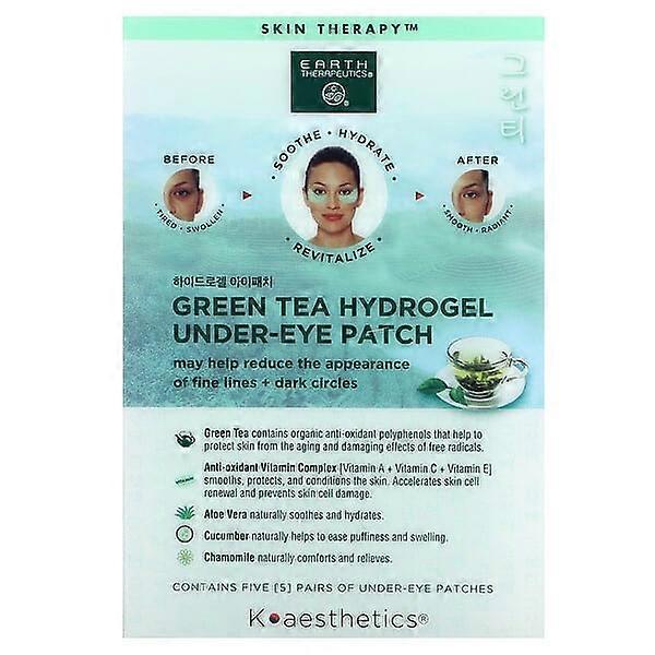 Earth Therapeutics, Green Tea Hydrogel Under-Eye Patch, 5 Pairs
