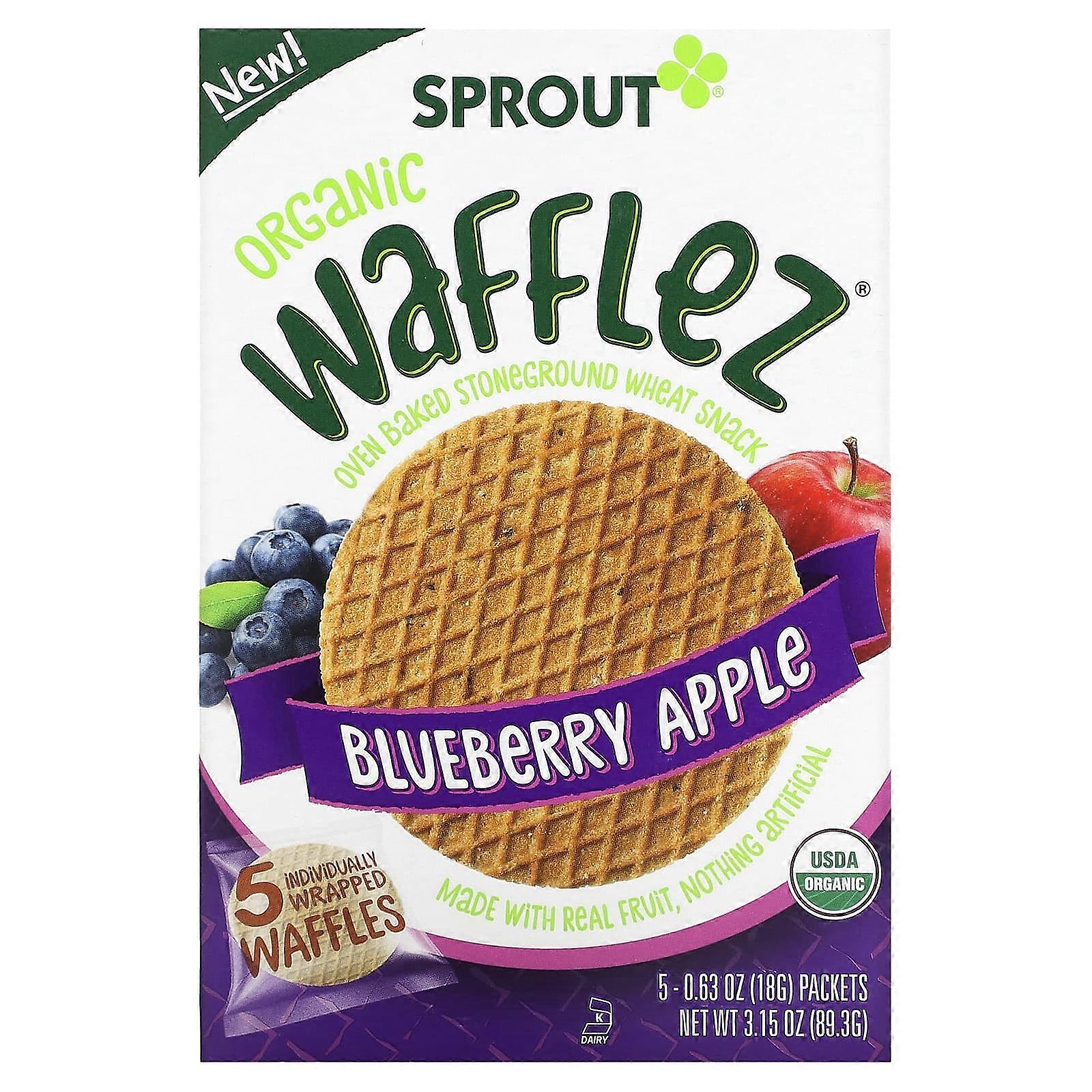 Wafflez, Blueberry Apple, 5 Packets, 0.63 oz (18 g) Each