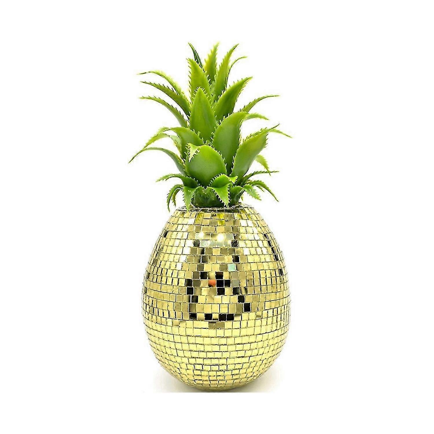 Pineapple Gold Ornaments Inlaid with Glass Simulation