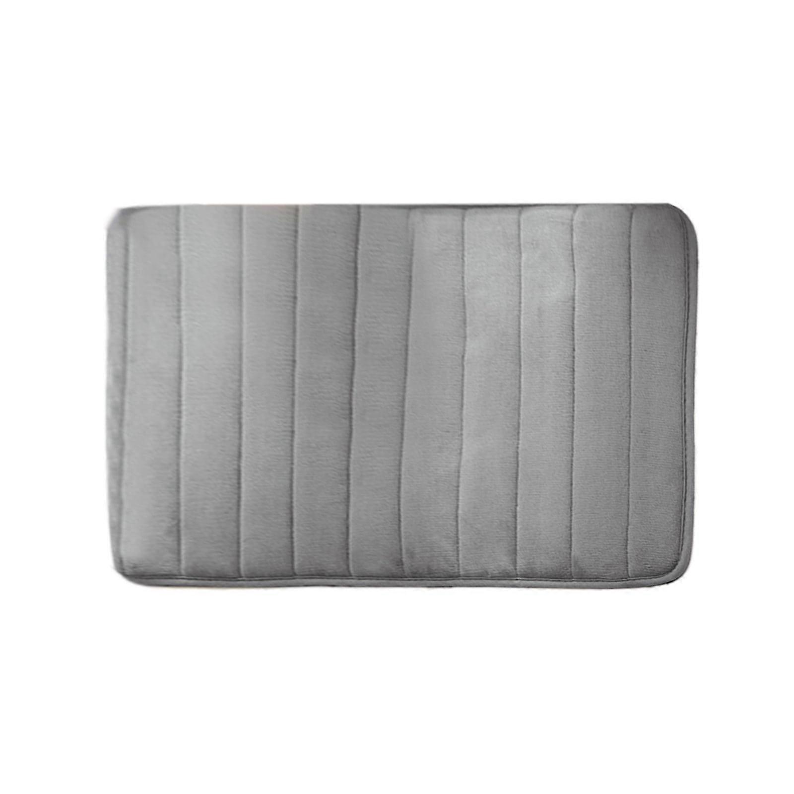 Memory Foam Bath Rugs, Soft Absorbent Velvet Bathroom Mats, Durable Underside, Machine Washable, for Shower Floor, 15.7x23.6in, Graphite Gray