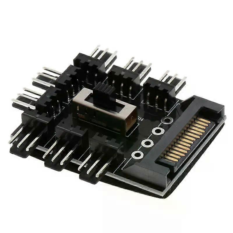 SATA Power supply line 3Pin computer fan controller Hub 1 to 8 fan Extender PWM 3-pin computer case fan speed controller