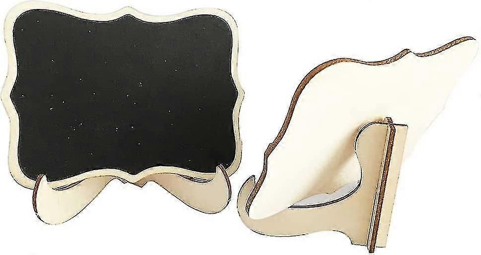 10 Pcs Mini Sign Chalkboards With Stands Small Wooden Blackboard Message Board Display Place Cards Compat