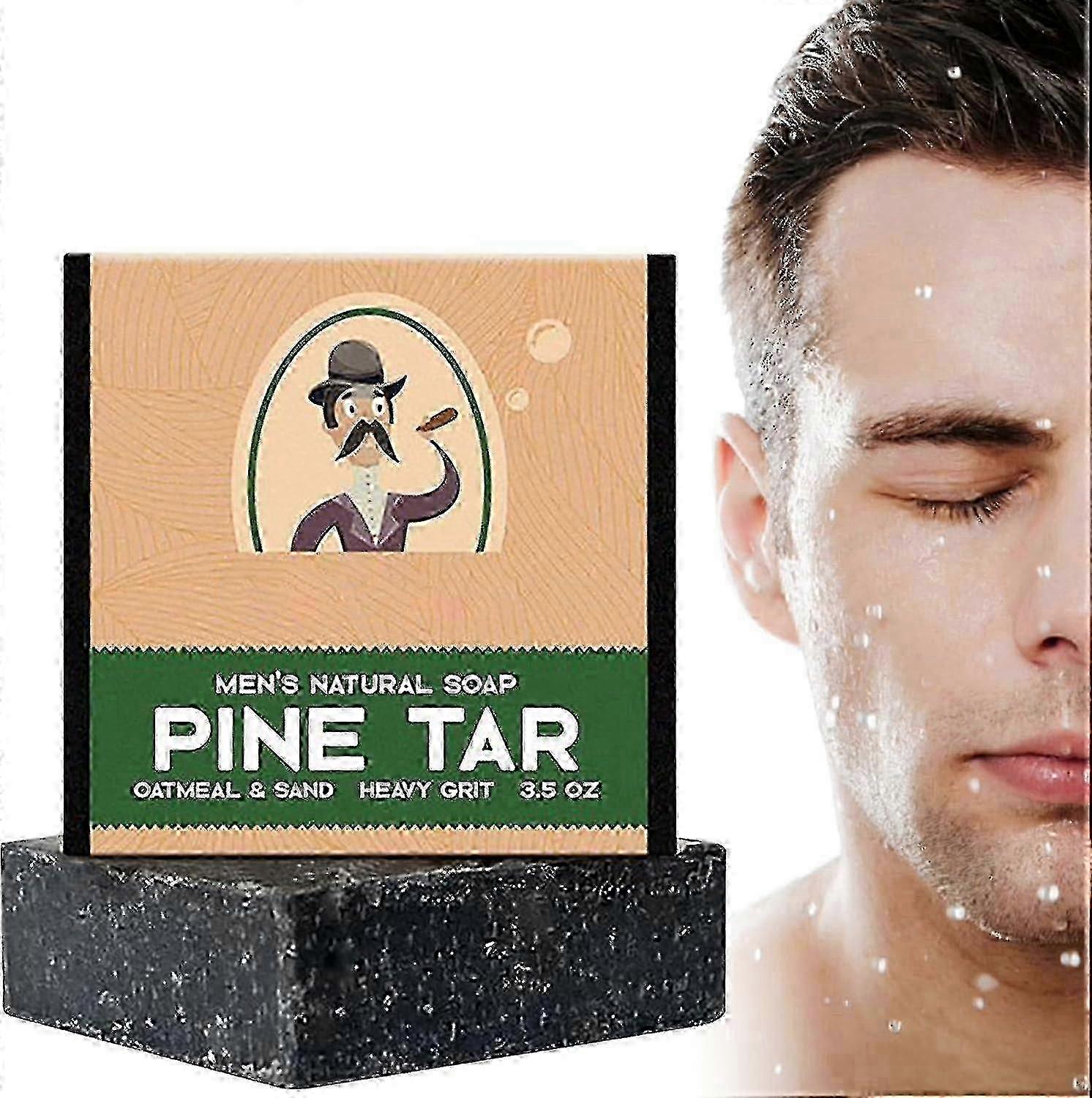 Pine Tar Soap For Men,pine Tar Soap All-natural Bar Soap For Men, Pine Tar Soap For Moisturizing, Brightening, Degreasing, Acarid Removal/yy