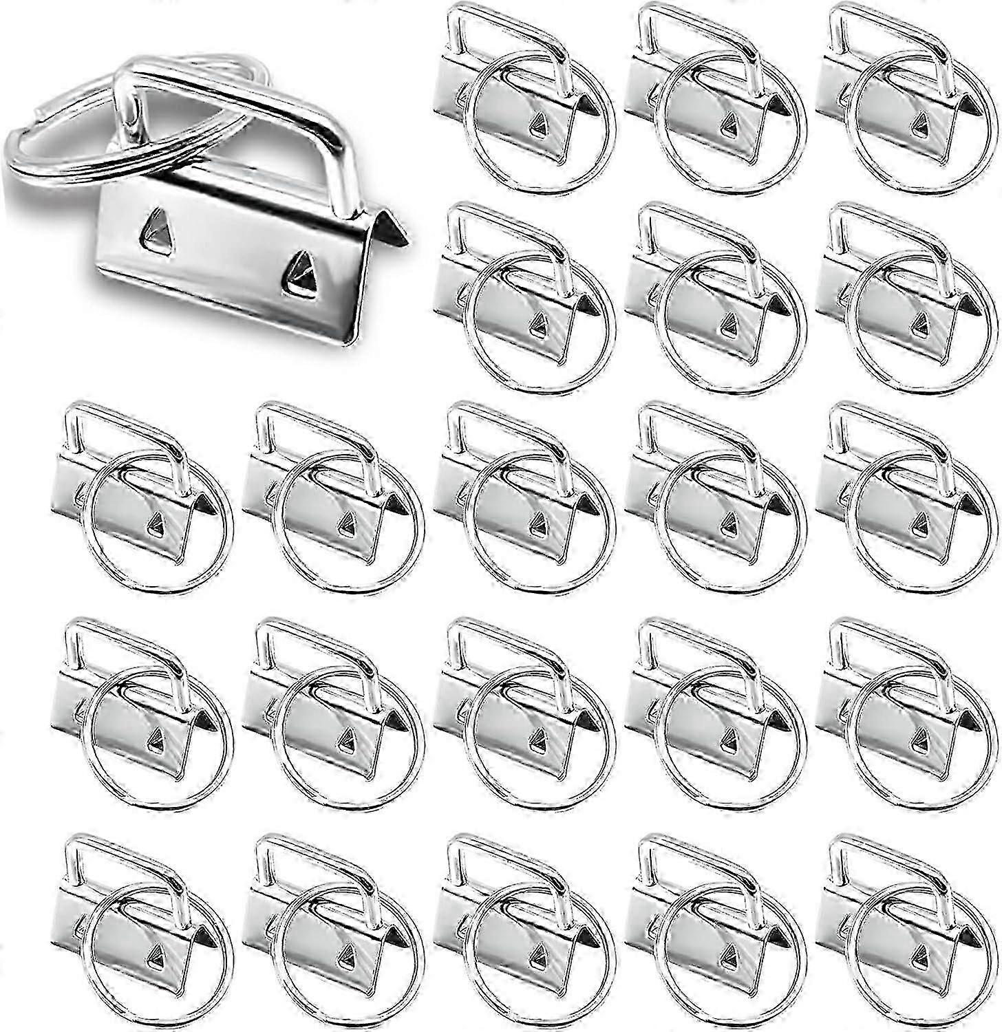 40pcs Key Fob Hardware,Lanyard Blanks Clamp Clasp Pendants,Bracelet Hardware with Keychain