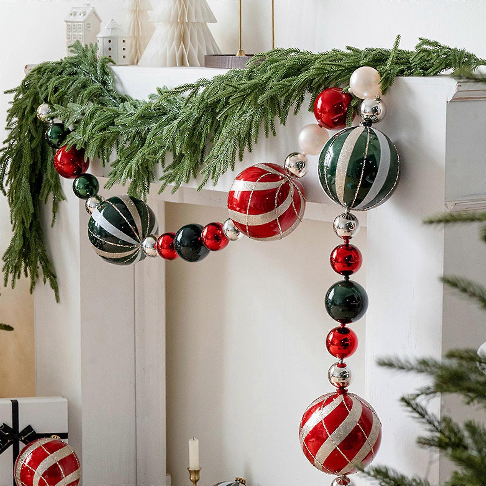 (1 string) Christmas Ball String Hearth Decoration – Colorful Christmas Ball Indoor Decoration Large Ball Pendant Multicolor