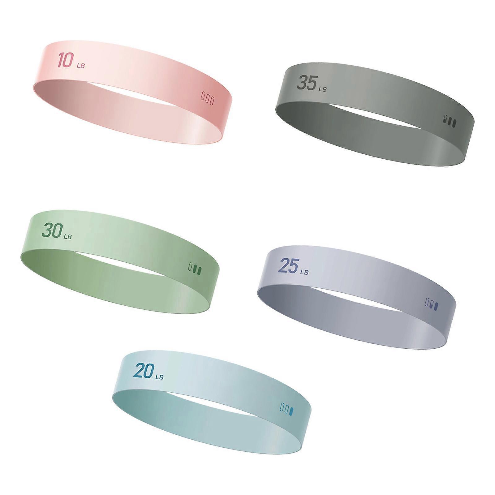 5lots Antislip Exercise Loop Band Color Indicated Resistance Latex Tube With Travel Pouches Multicolor