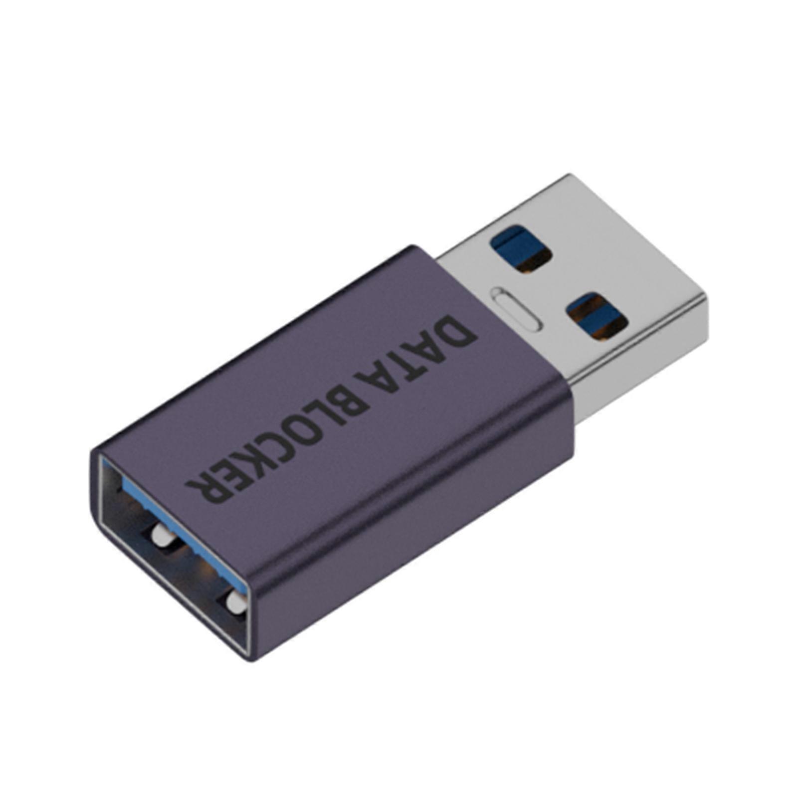 Secure USB Data Blocker Charge Only Adapter Privacy Protective Aluminum Alloy Portable for Phones Tablets Laptops Multicolor