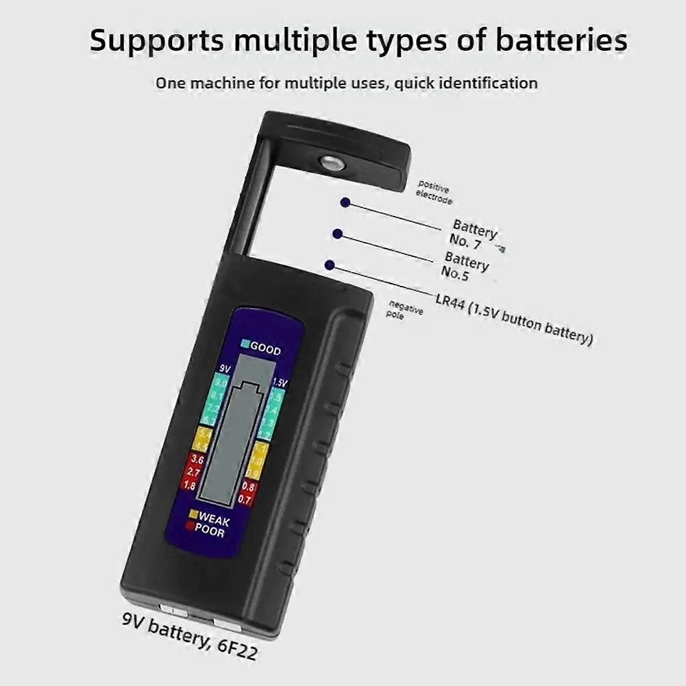 Digital Display Battery Tester No.5/7 1.5V Button Battery 9V Battery 6F22 Battery Voltage Measurement Dry Battery Tester