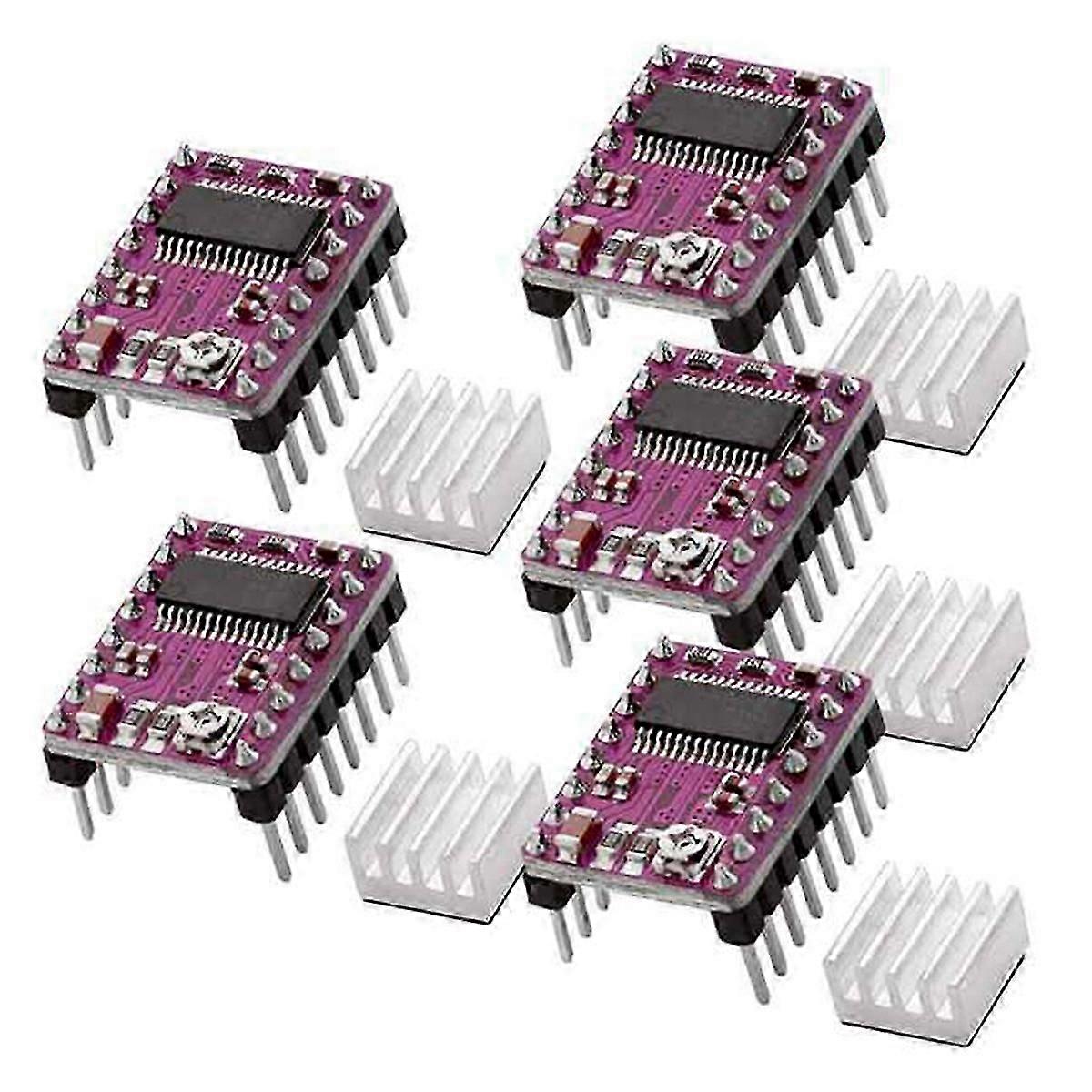 5pcs Stepper Motor Driver Board Stepstick Drv8825 Stepping Driver Controller Step Engine Module Radiator Heat Sink
