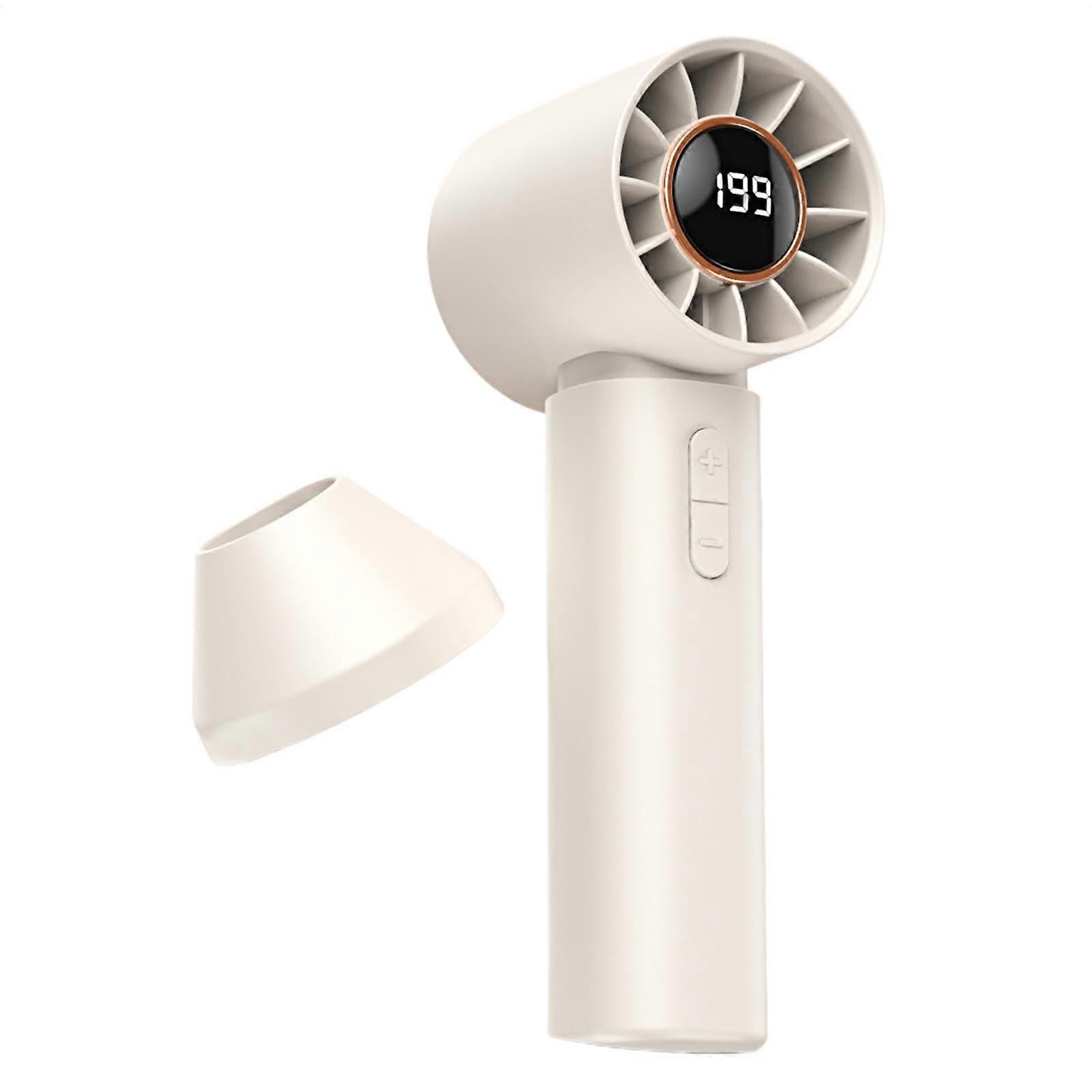 Bladeless Turbo Fan Handheld Travel  Fan With Air Turbo Tech MultiSpeed Adjustment Battery Operated Beige