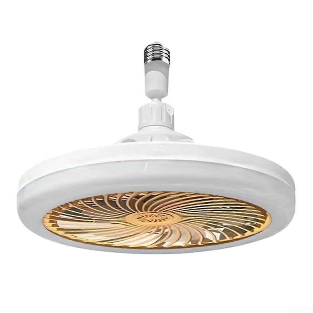 10 Inch Compact Ceiling Fan With E27 Remote 3Color Light Silent Operation Timing Function