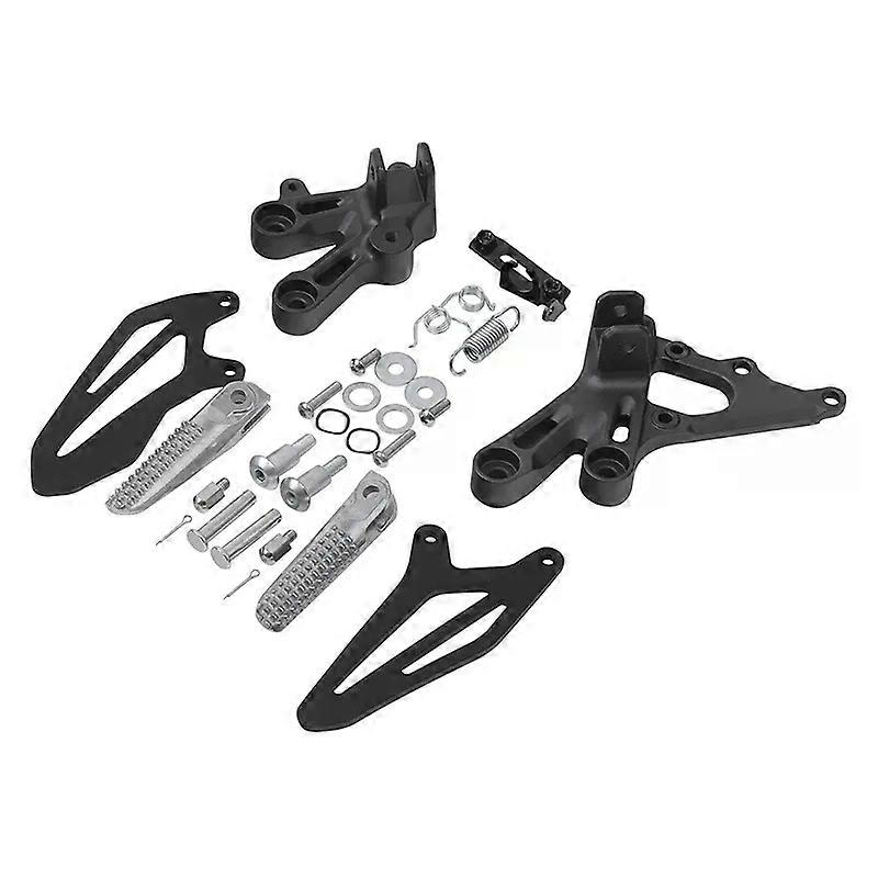 Motorcycle Black Front Footpegs Footrest Pedals Bracket Set For Yamaha YZF R7 2022-2023 2024