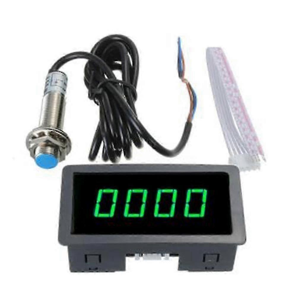 High-Precision RPM Tachometer with Digital LED Display and Hall Effect Proximity Switch Sensor NPN Type