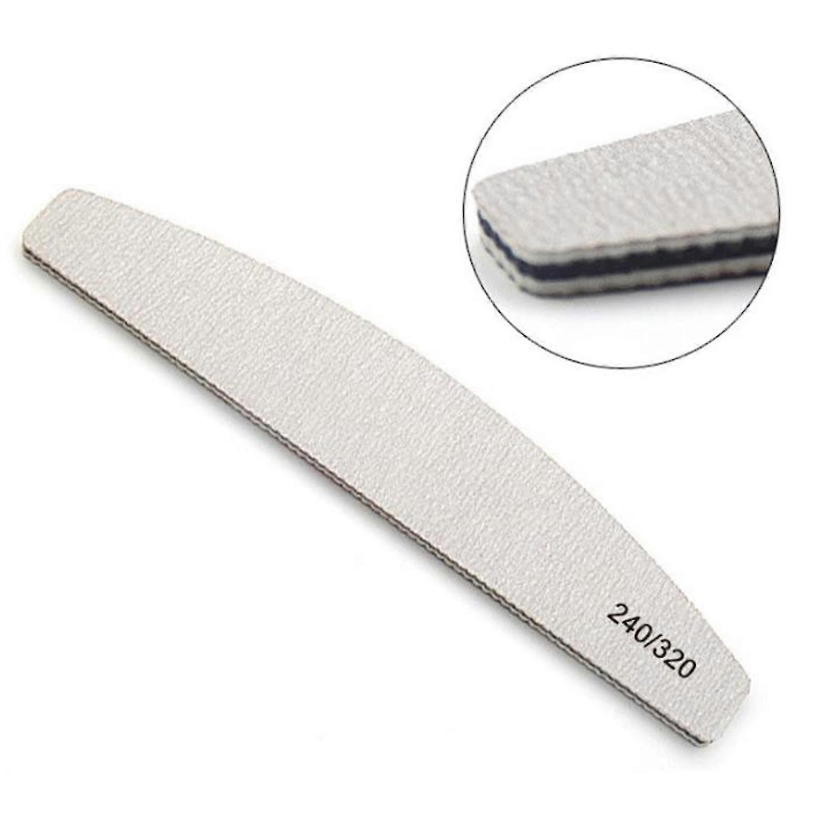 Nail Files Half Moon Shape Mixed Grit Double Sided Emery Board Pro Nail File