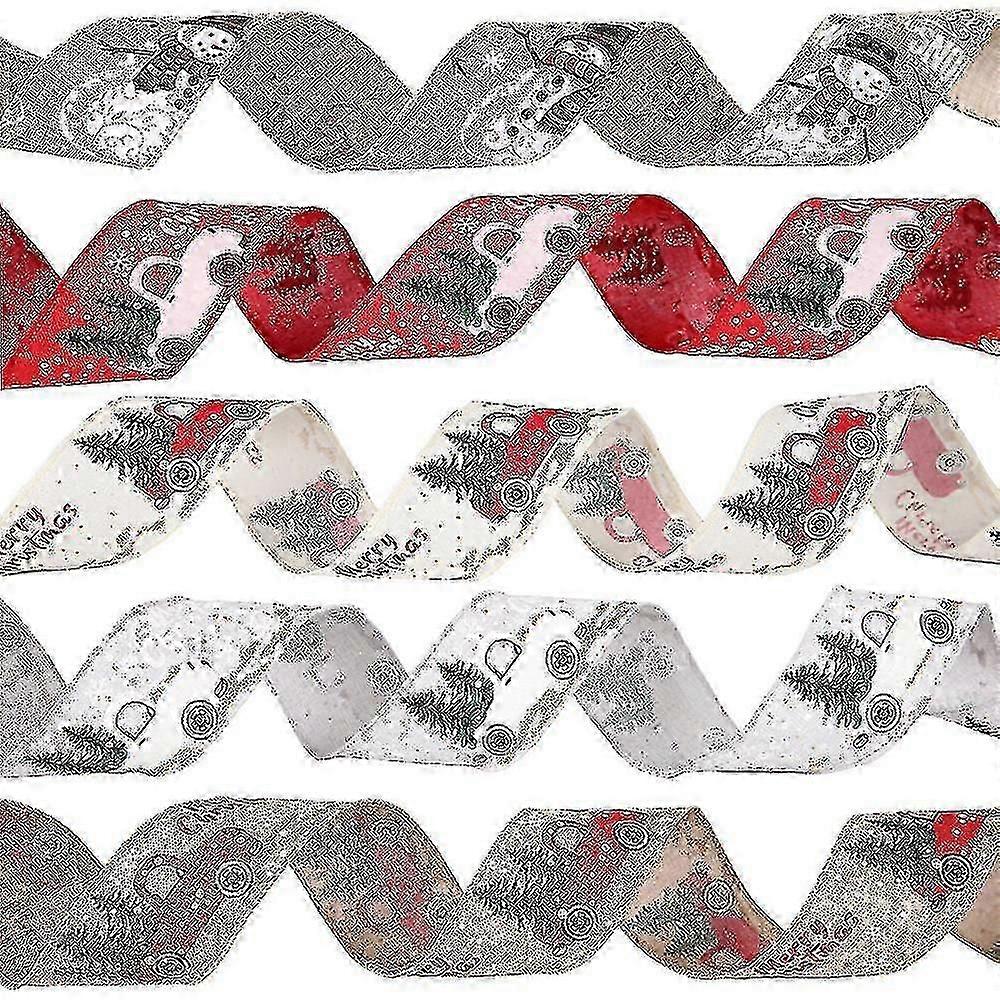 5cm圣诞丝带圣诞树装饰印花丝带