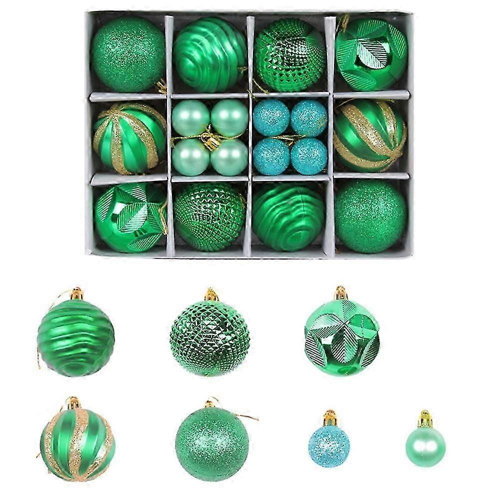 26Pcs Christmas Ball Ornaments, Shatterproof Xmas Tree Decor with Hanging Loop, Compatible with Holiday & Party, 6 Styles 2 Sizes