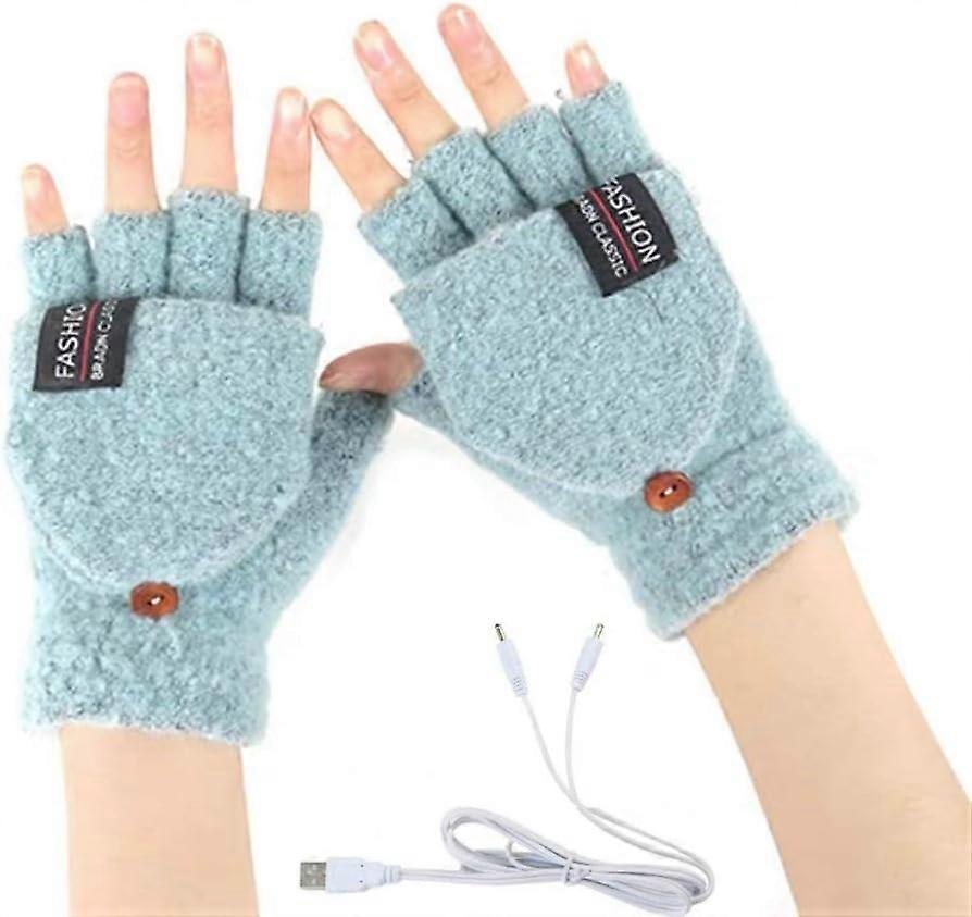 womens Heated Gloves  Mint   4.4inch x 6.3inch