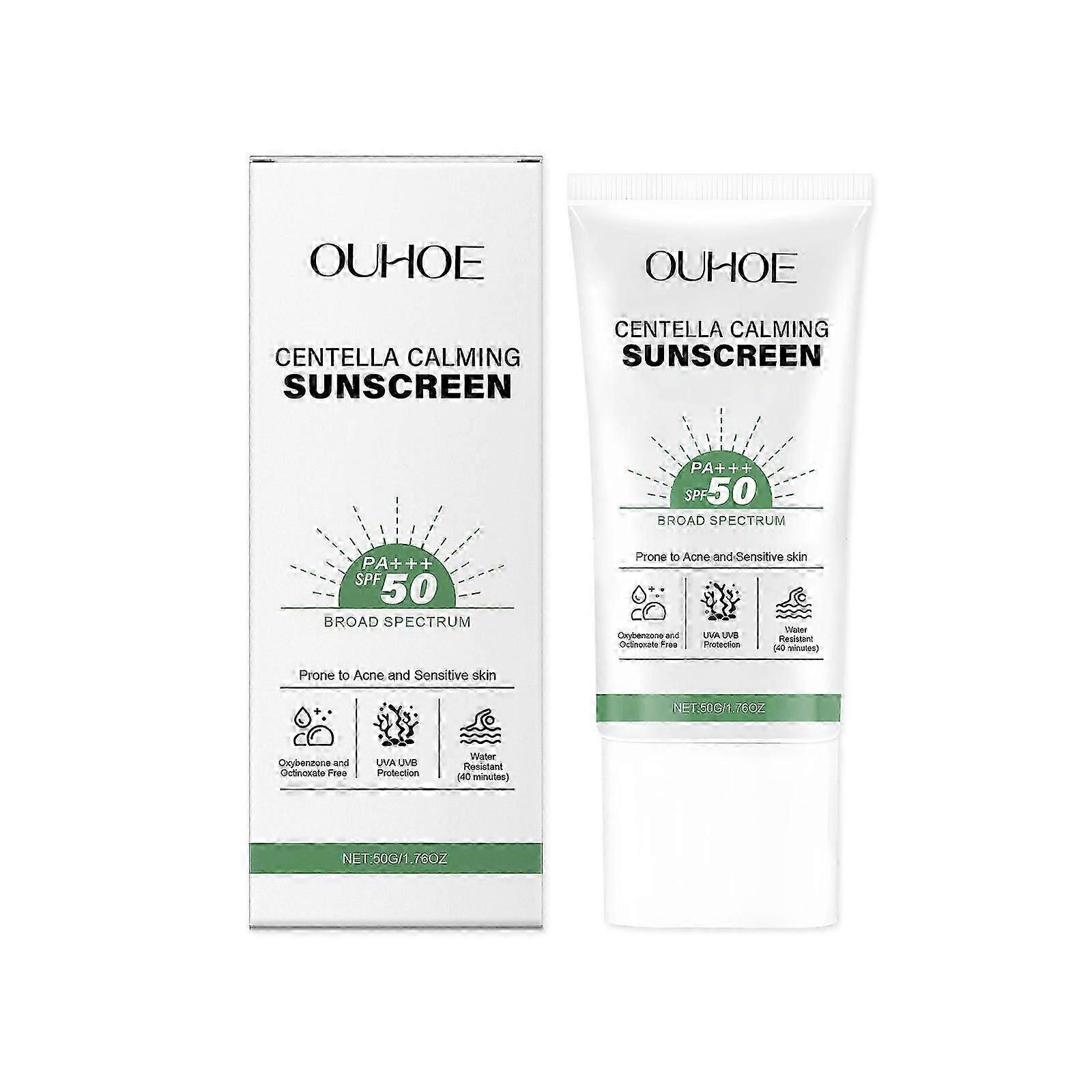 Ouhoe Centella Asiatica Facial Protective Cream Is A Gentle, Refreshing, Moisturizing, Brightening, Portable And Non-Greasy Protective Cream For Summe