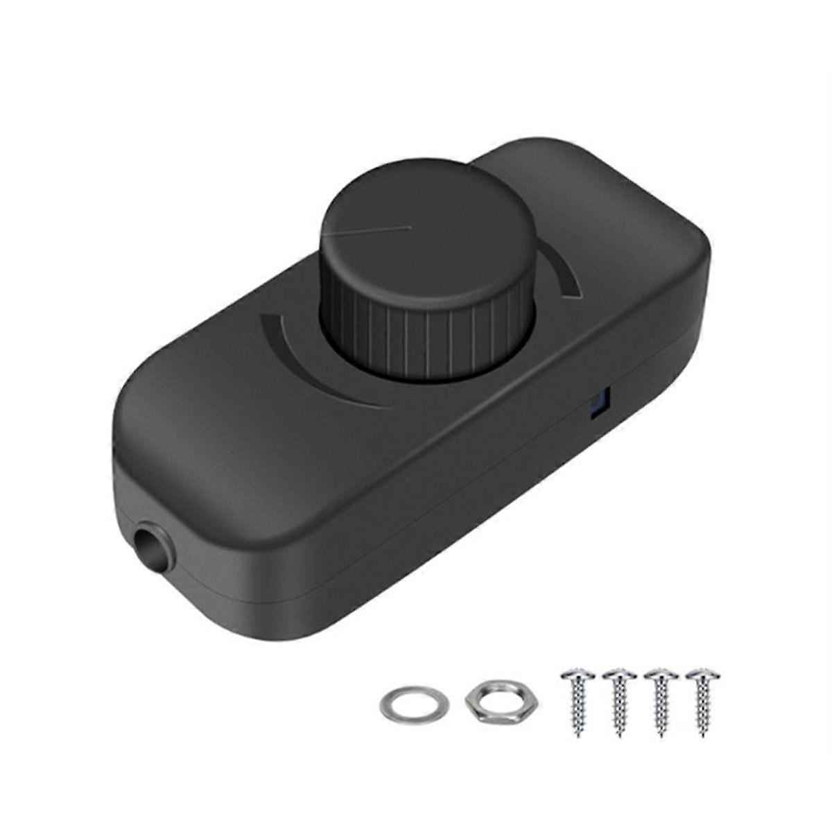 Inline Dimmer Switch for 12V 24V LED Lights Frequency Adjustable Push on/Off Rotary Control for Bri