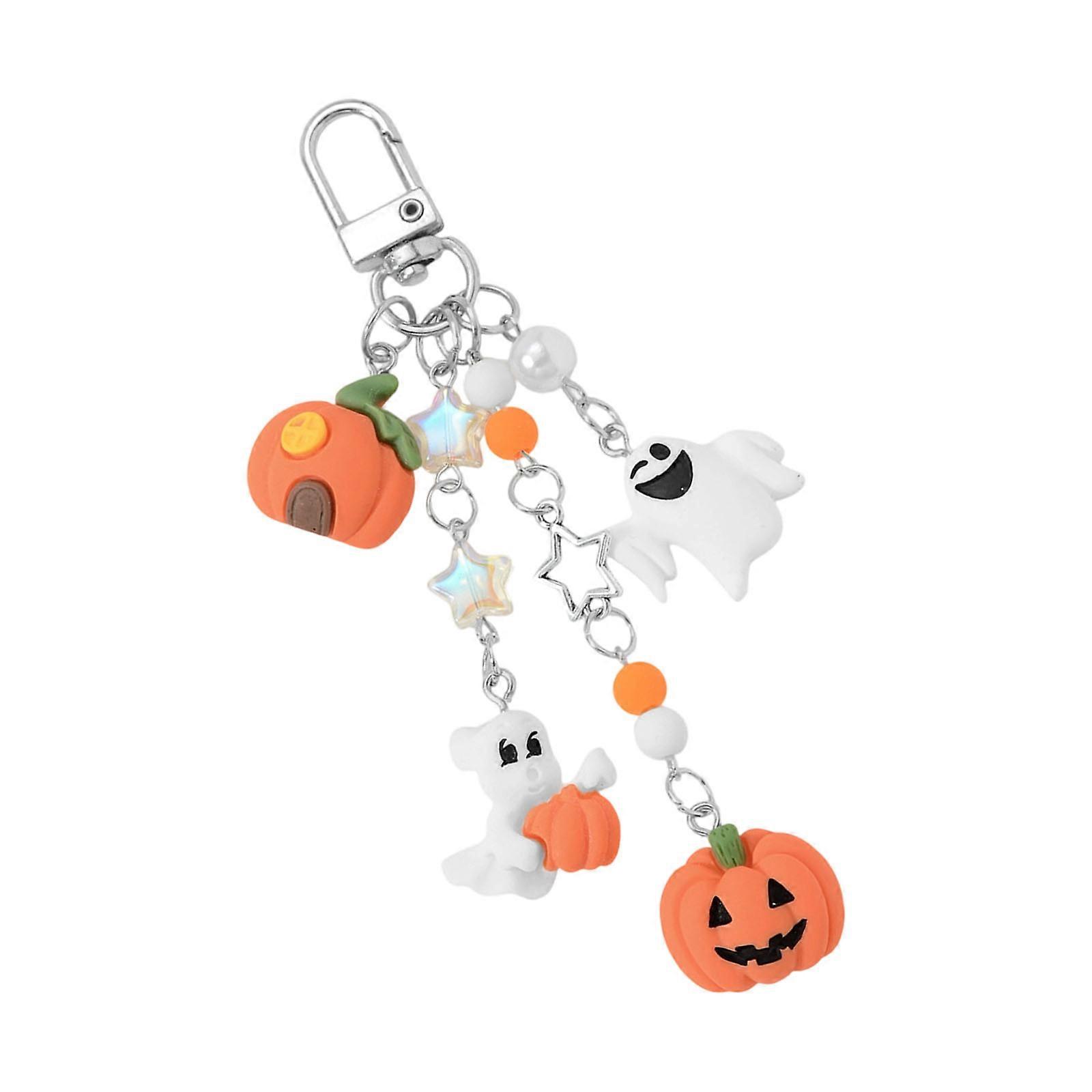 Customizable Halloween Keychain Set Featuring Skull Bell And Devil Charm For Costume Accessories Multicolor