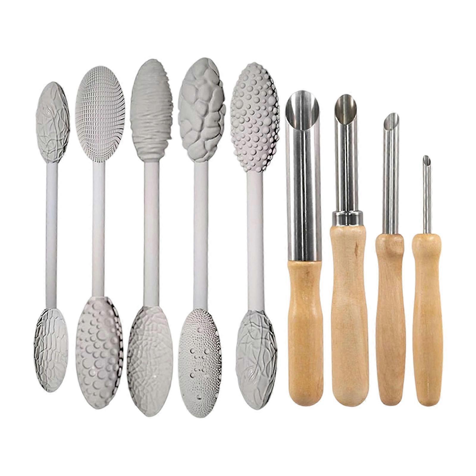 Various Pattern Clay Texture Rollers Tool For Pottery Sculpting Making And Handmade Crafts Design Multicolor