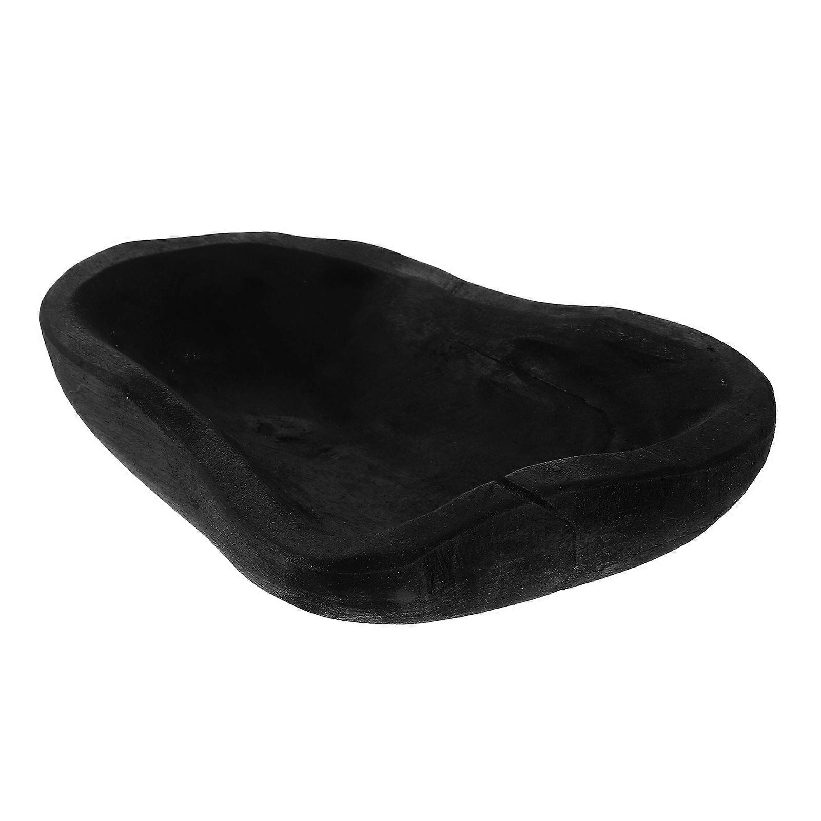 Black Wood Root Bowl Handmade for Fruit Serving One Rustic Decor