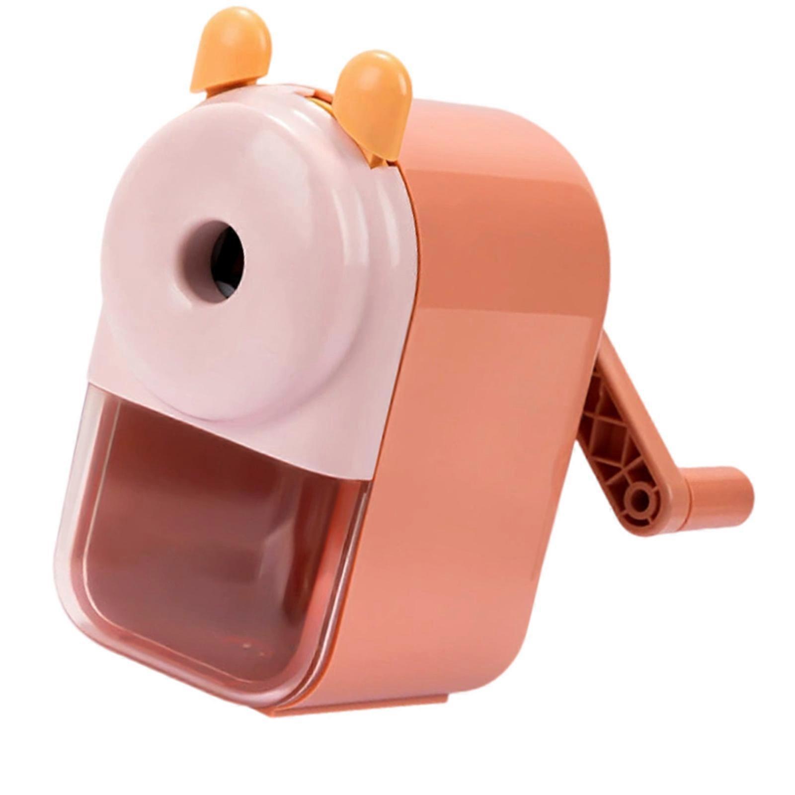 Manual Sharpener With Expandable Hole Design Hand Crank  Pink