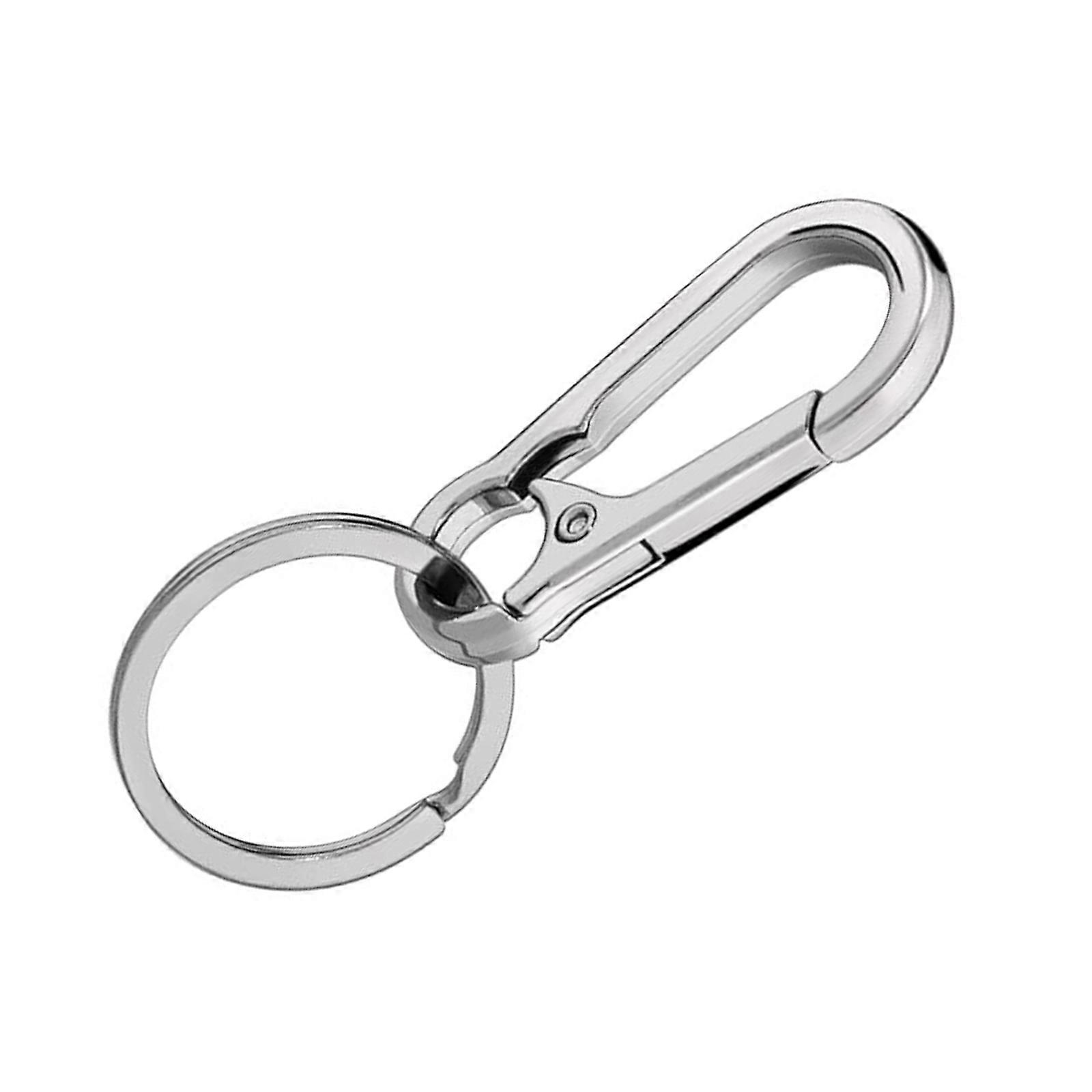 4PCS Practical Alloy Keychain for Men Detachable Multiuse Accessory Carabiner Clip Shape Keyring for Business Casual  Silver