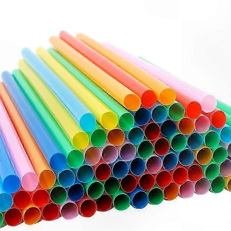 300 Count Assorted Bright Colored Extra Wide and Long Smoothie Straws for Jumbo Drinks