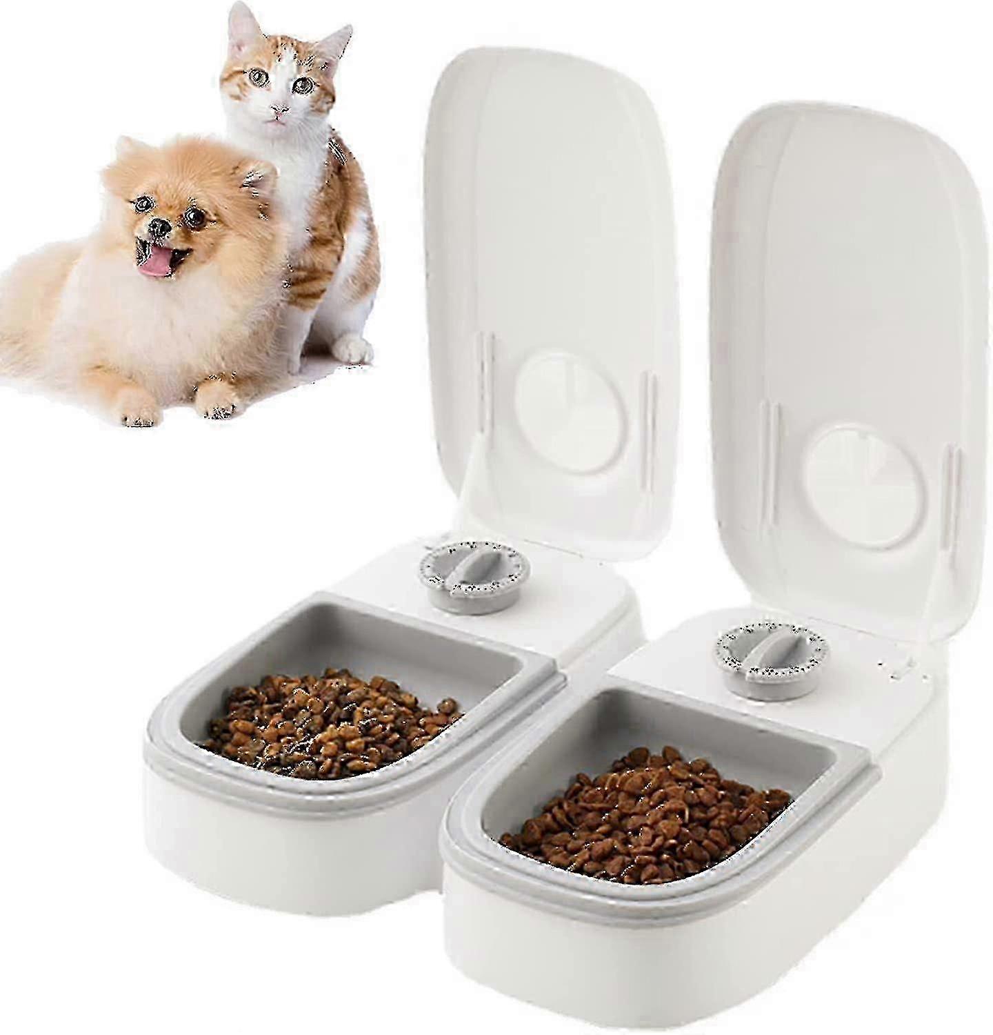 Automatic Cat Feeders, Automatic Pet Feeder Food Dispenser, Wet Dry Cat Food Dispenser With 48h Delay Locking Design