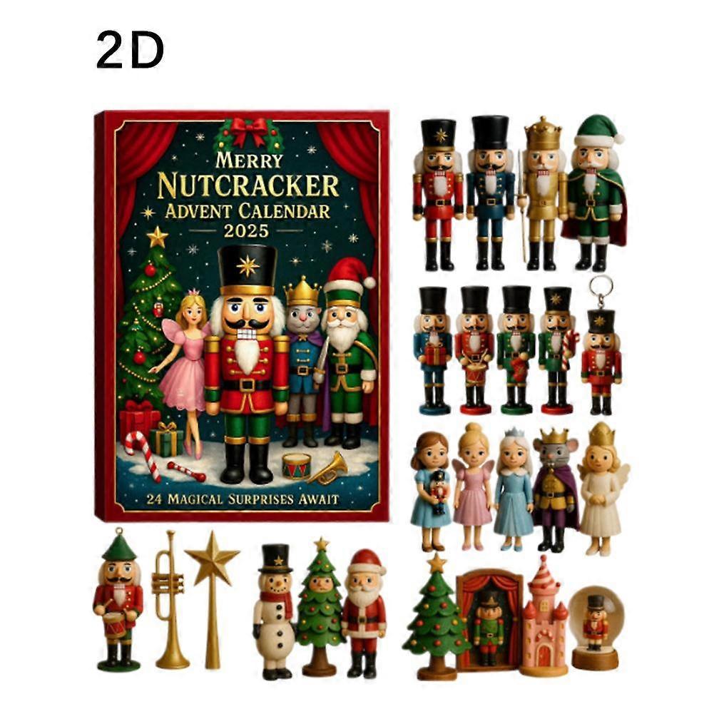 2025 Nutcracker Advent Calendar 24 Day Countdown Christmas Tree Ornaments Set Holiday Home Decor
