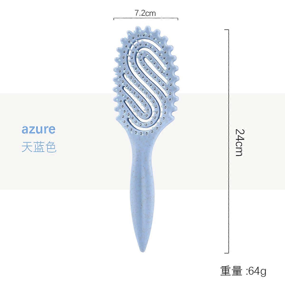 bouncy curling hair comb with boar bristles and openwork design, massage comb, S-shaped pointed tail large wave curling comb
