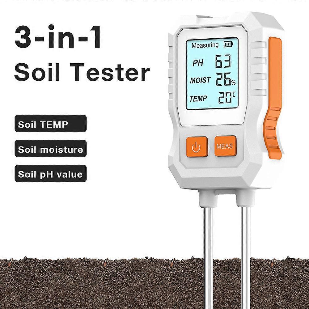 3 in 1 Digital LCD Soil Tester PH/Moisture/Temperature Backlight Soil Detector for Plants Garden Lawn Farm Soil Moisture Meter