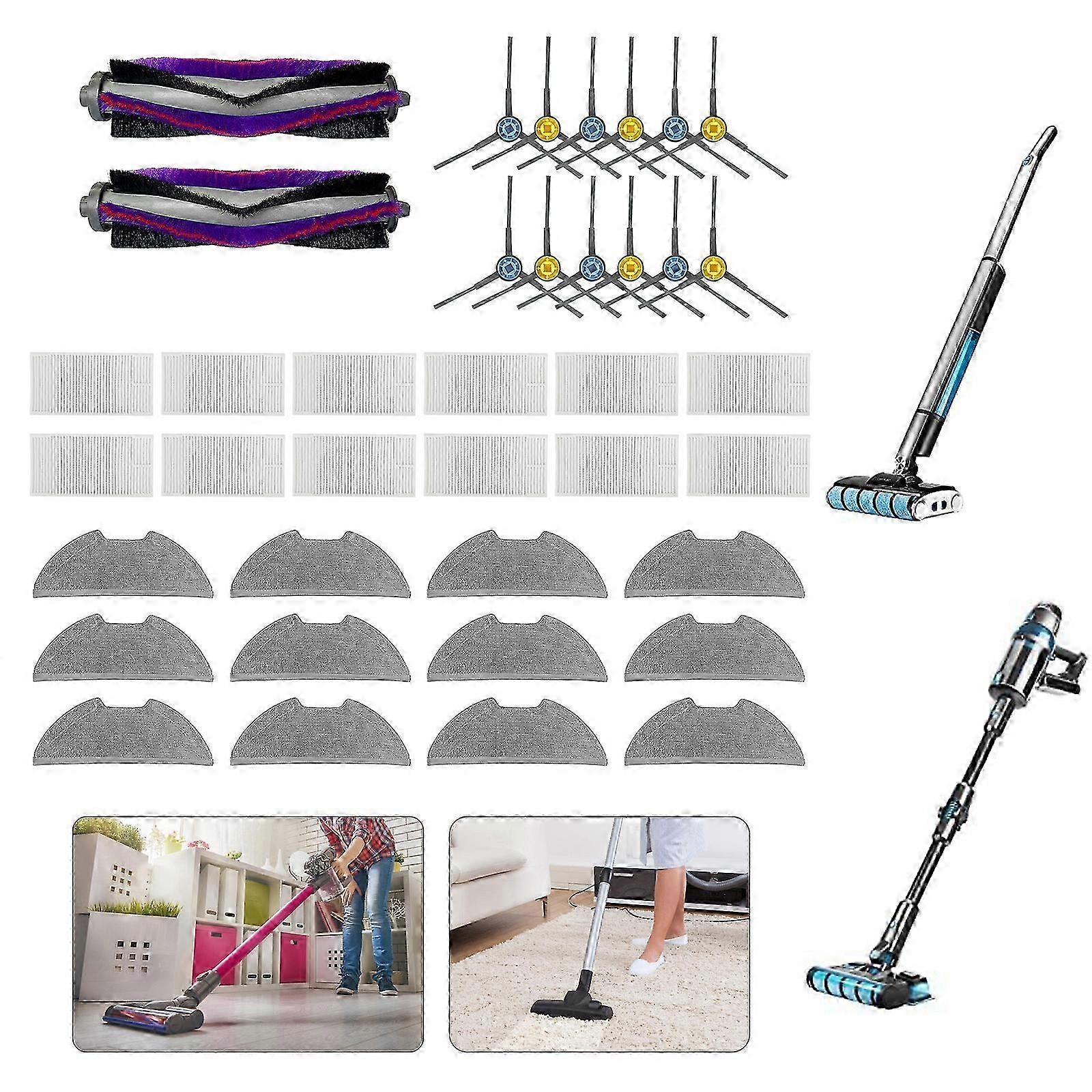Main Brush Side Brushes Replacement Filters Mopping Cloth Vacuum Cleaner Replacement Accessories Suitable for E10S Model