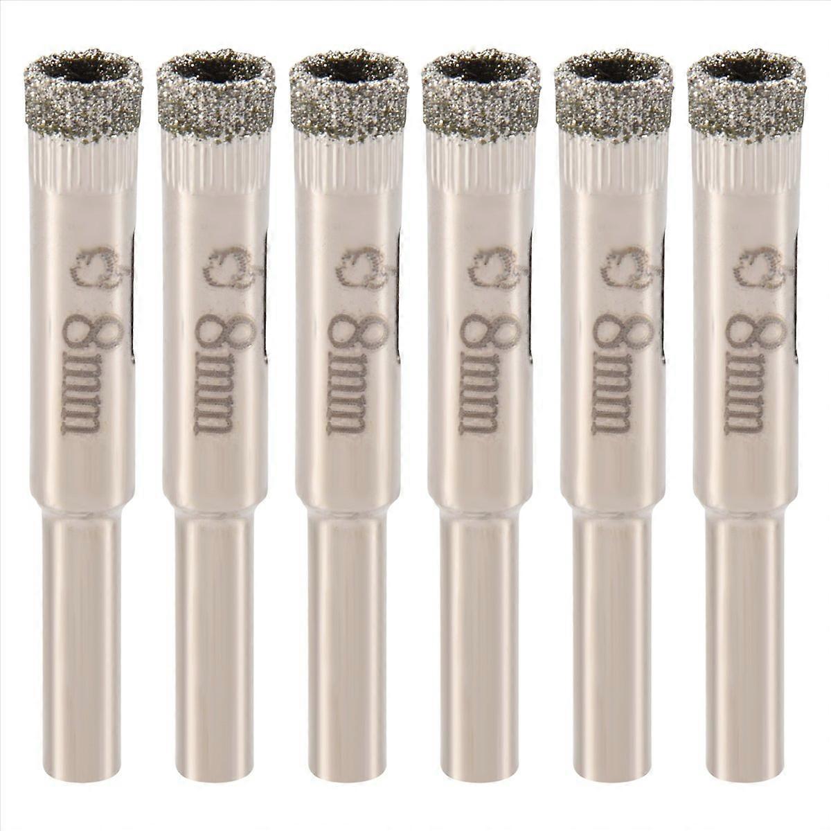 6 Pcs 8mm Diamond Core Drill Bits Ceramic Tile Glass Hole Saw