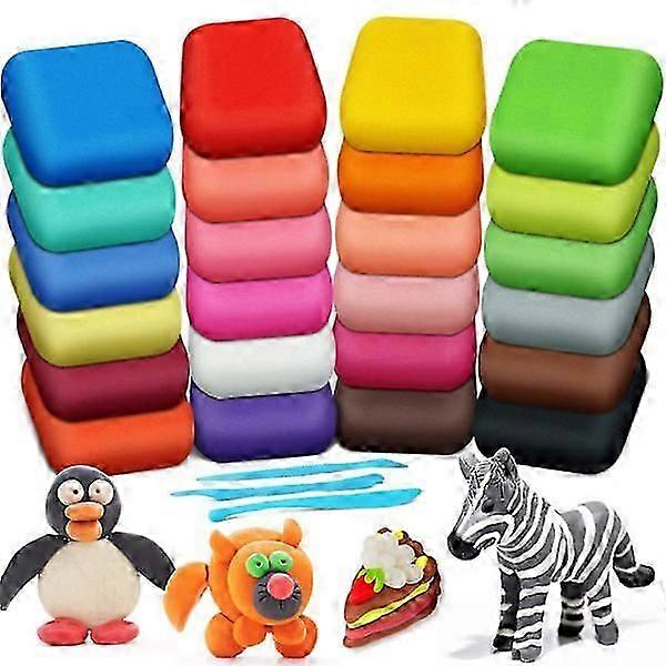 Air Dry Clay - Magic Clay 24 colors, modeling clay for kids with tools, soft and ultralight, toys Gifts for age 3+