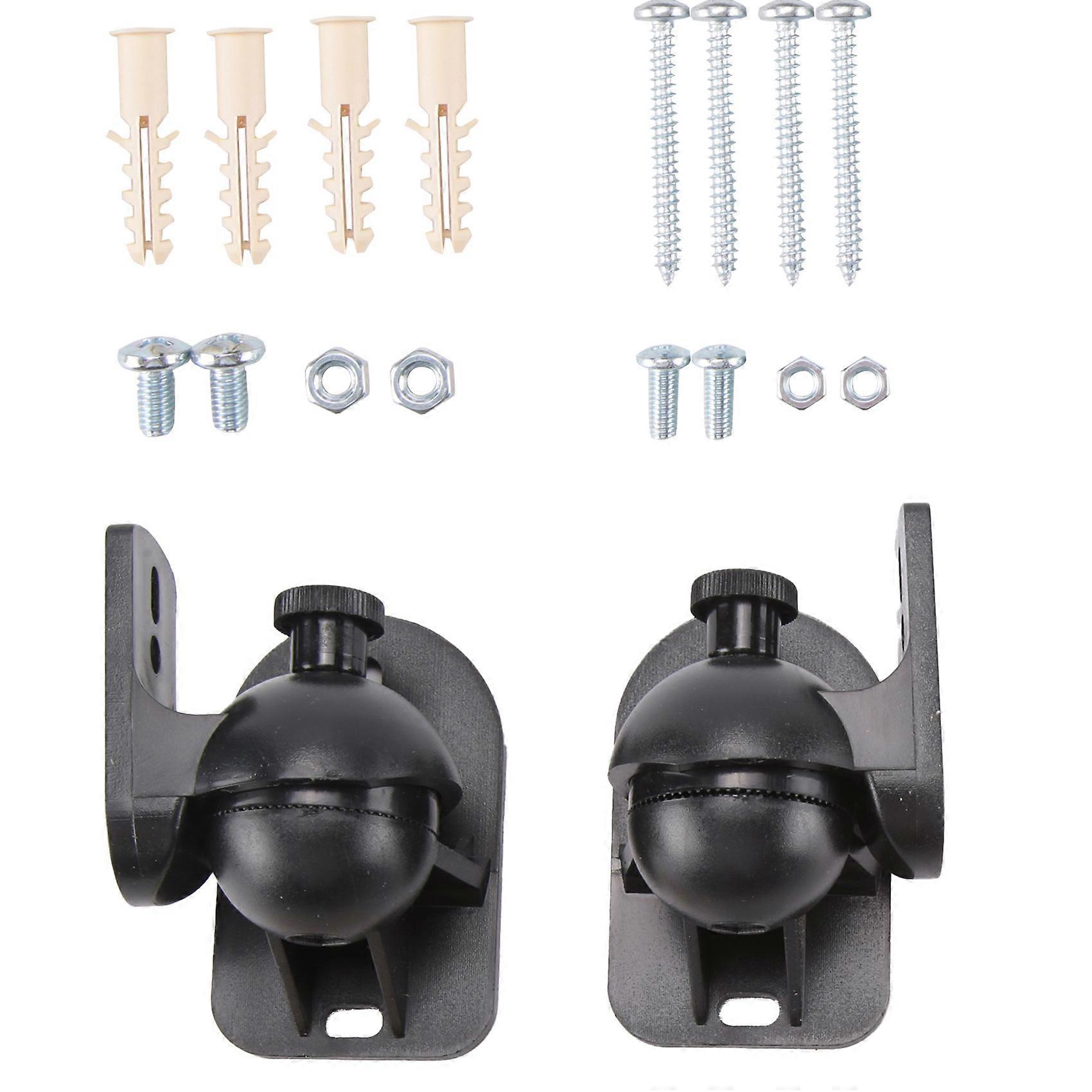 Universal Rotatable Speaker Wall Mount Stand Bracket 1 Pair Black