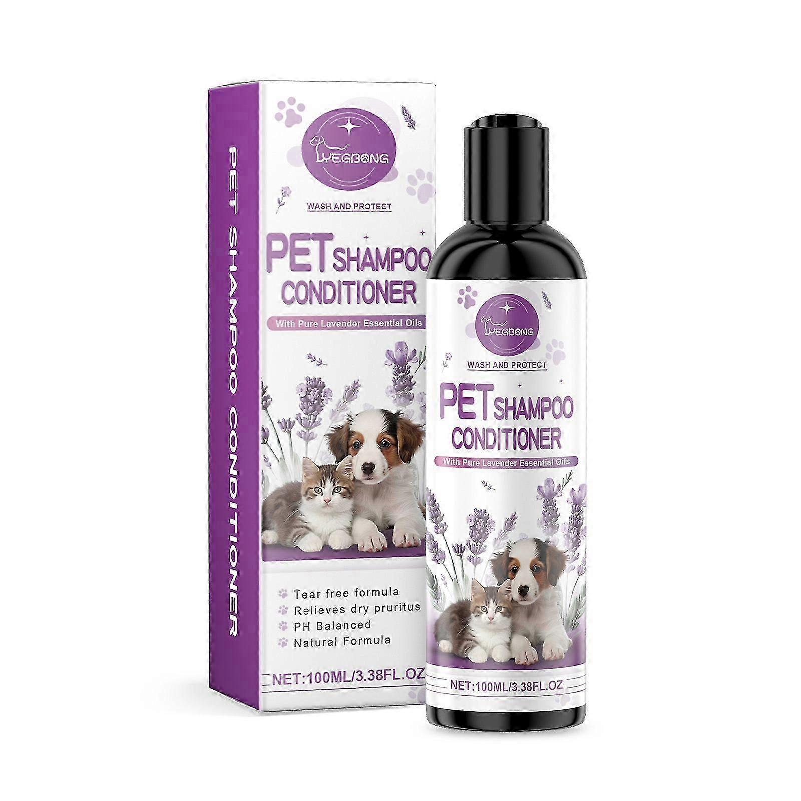 Lavender Pet Shampoo  Gentle Cleansing for Cats  Dogs, Fluffy, Smooth  Fragrant  100ml