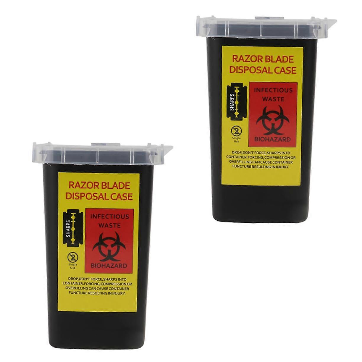 Razor Blade Disposal Case 2Pcs Compact Travel Storage Box with Secure Covered Compartment