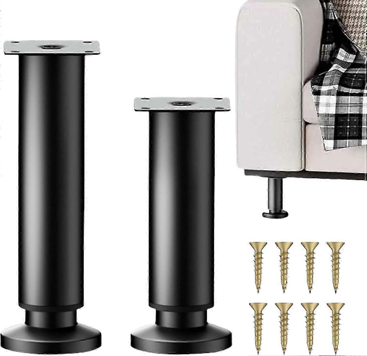 KLLJ Height Adjustable Furniture Feet, 2 Pieces Adjustable Feet for Bed, Metal Table Legs, Adjustable Legs for Furniture, Adjustable Desk Feet, Slatte
