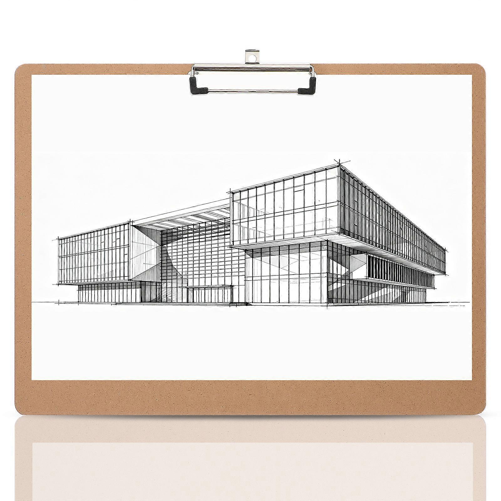 A3 Clip Board Document Organizer Office Supplies Rectangular Density Board Metal 1Pcs