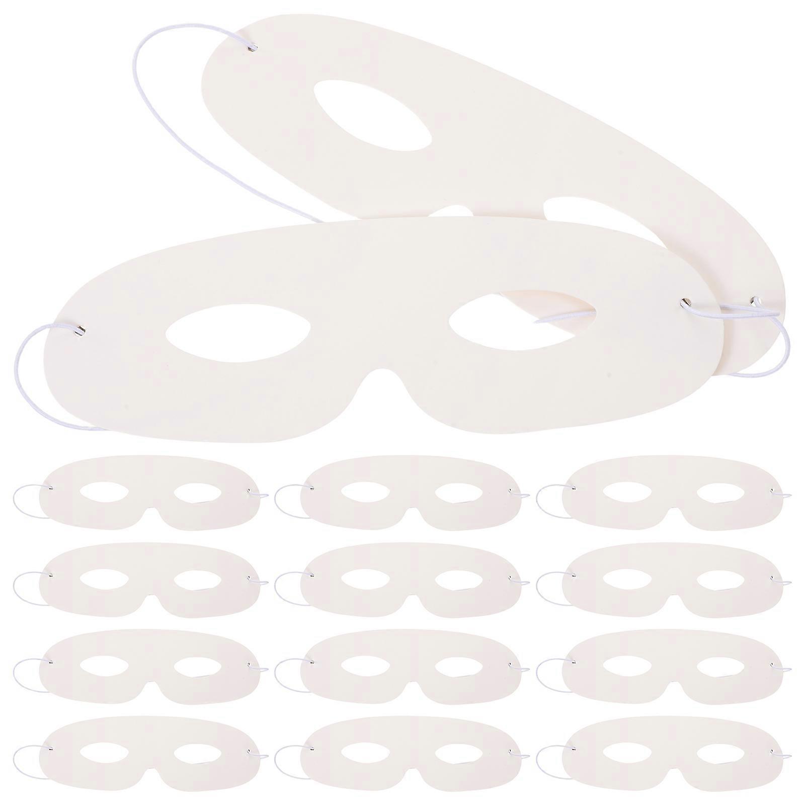 Children's Paint Mask DIY White Paper Masks with Elastic Straps 40Pcs Set