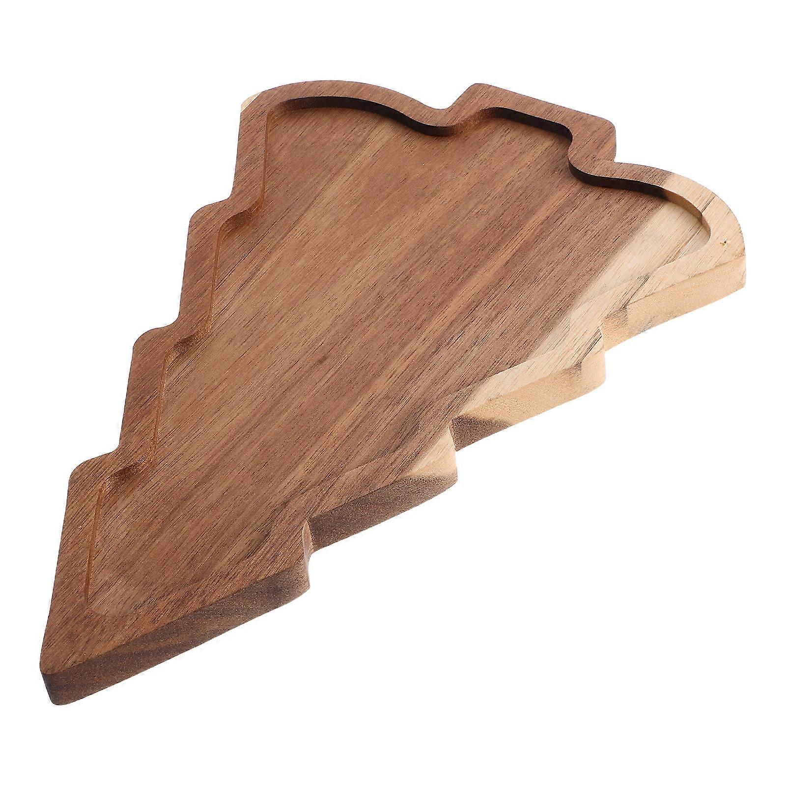 Wood Platter Christmas Tree Shape for Serving Tray