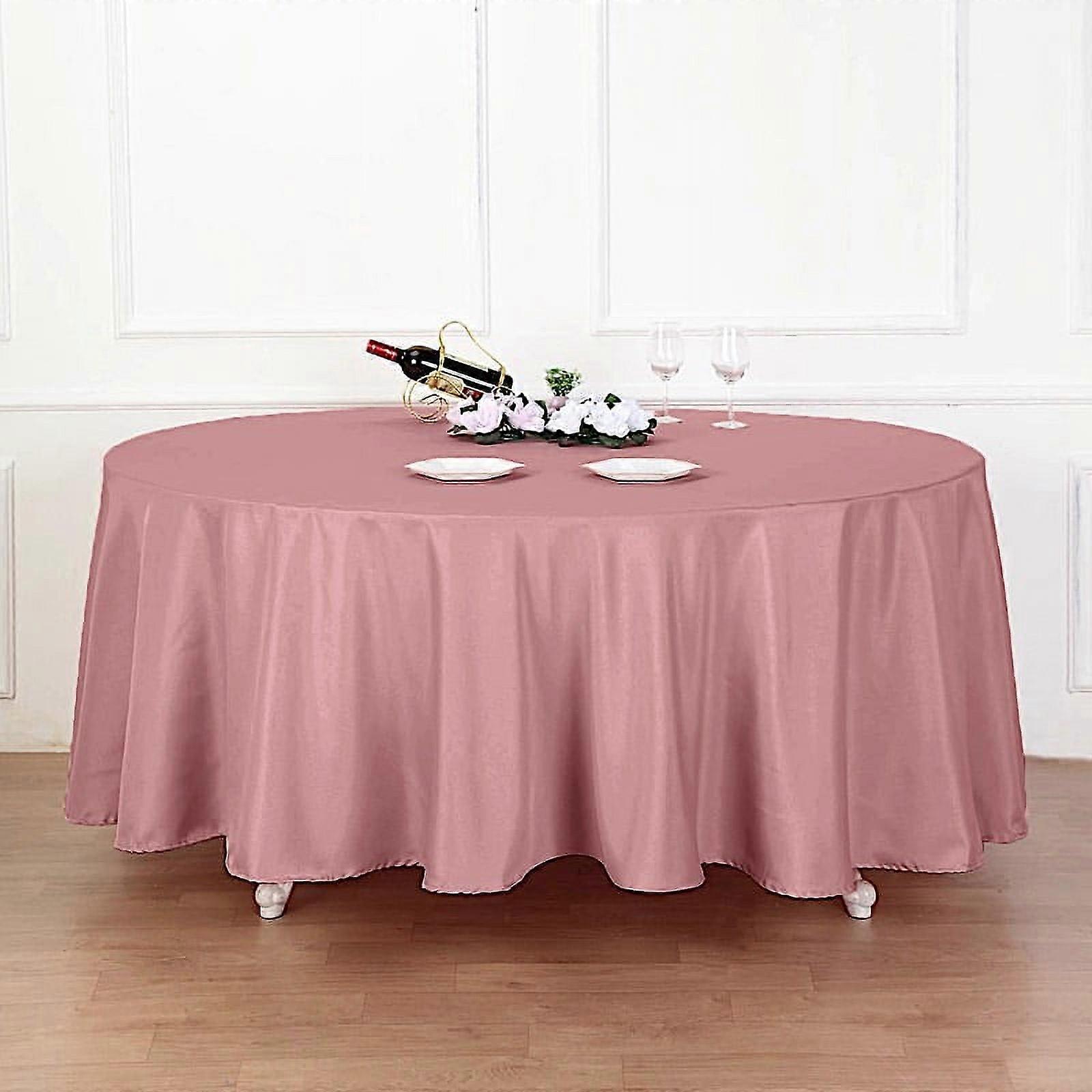 BalsaCircle 108" Round Polyester Tablecloth Wedding Table Linens Dusty Rose