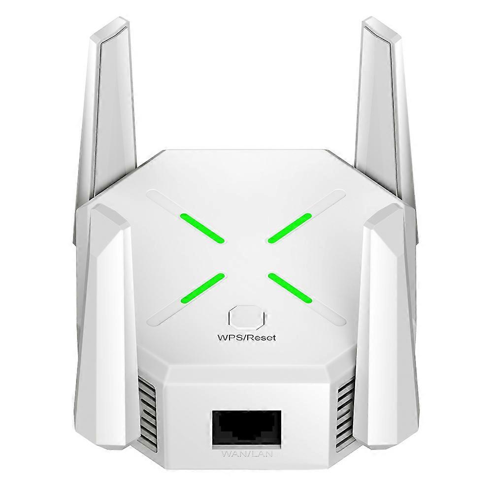 WiFi Signal Extender with 1200Mbps Dual Band(Up to 10000sq.Ft) with 4 Antennas,1-Tap Setup & Ethernet Port US Plug