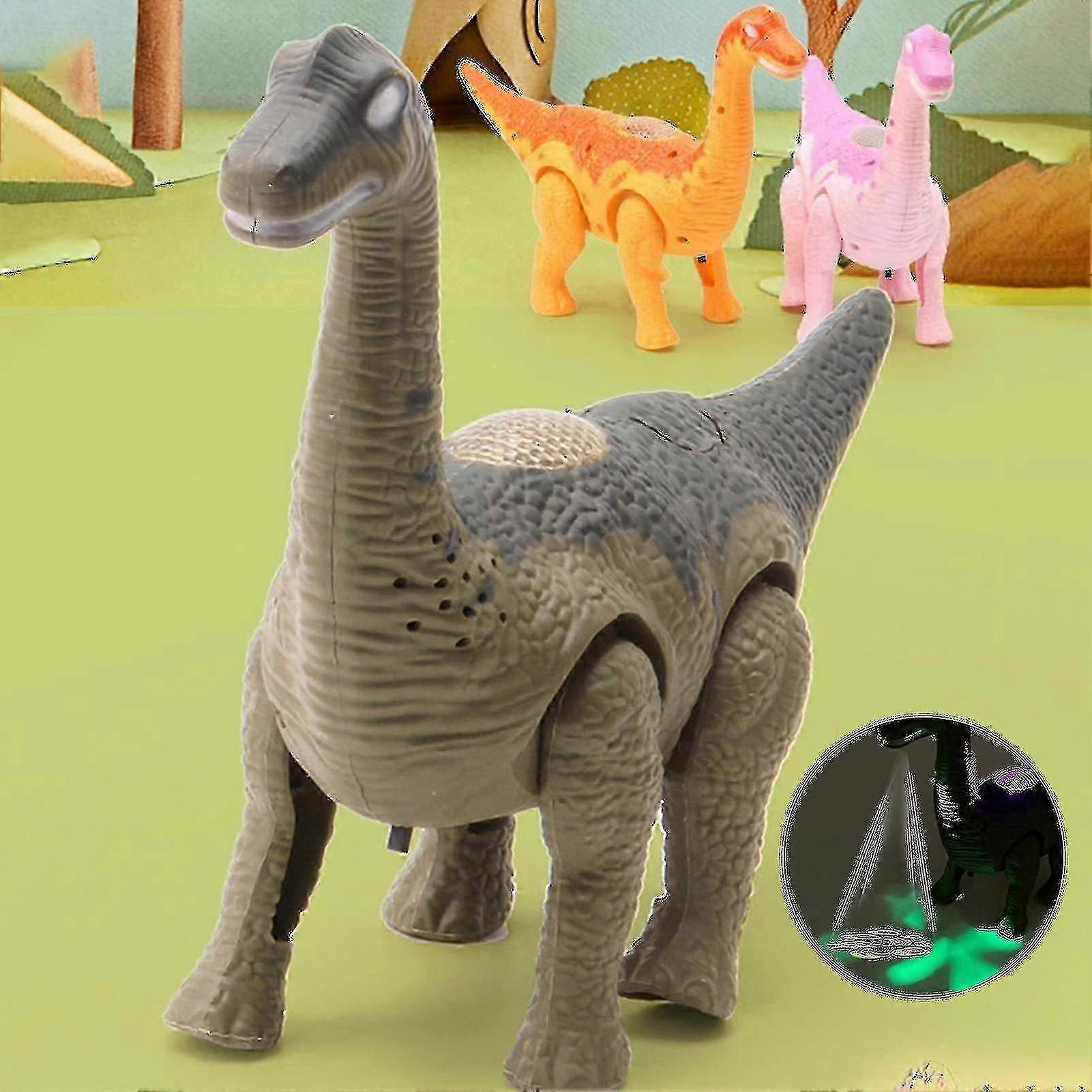 Electric dinosaur toy with luminescent projection and egg laying