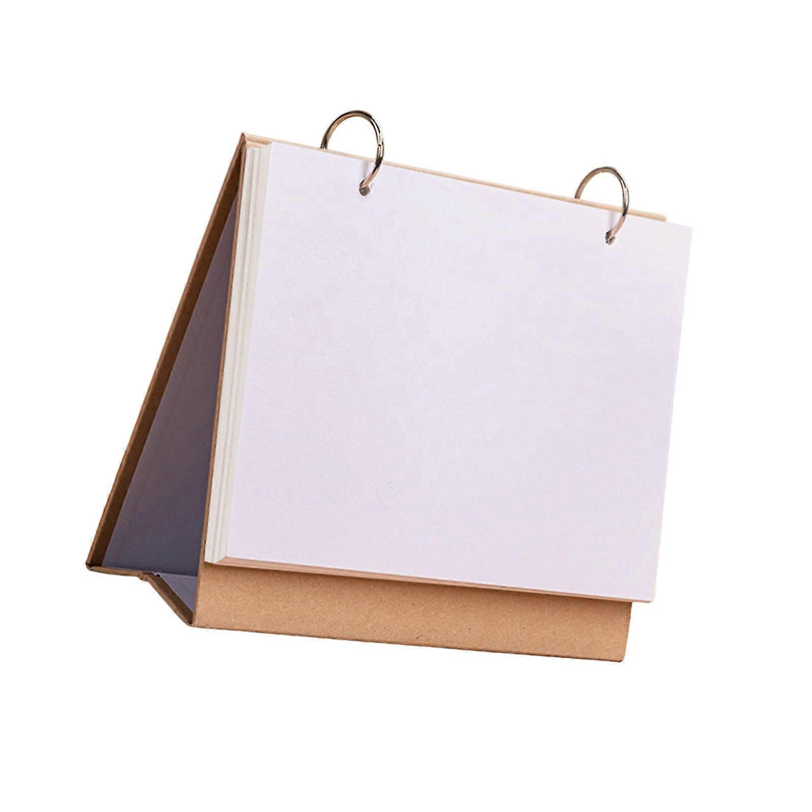 2Pcs Easy Assembly Paper Calendar Set with 13 White Pages for Hand Painted Art Photo Project and Album Journal Making Multicolor